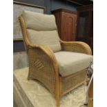 Bamboo and wicker easy chair