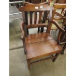 Two oak chairs