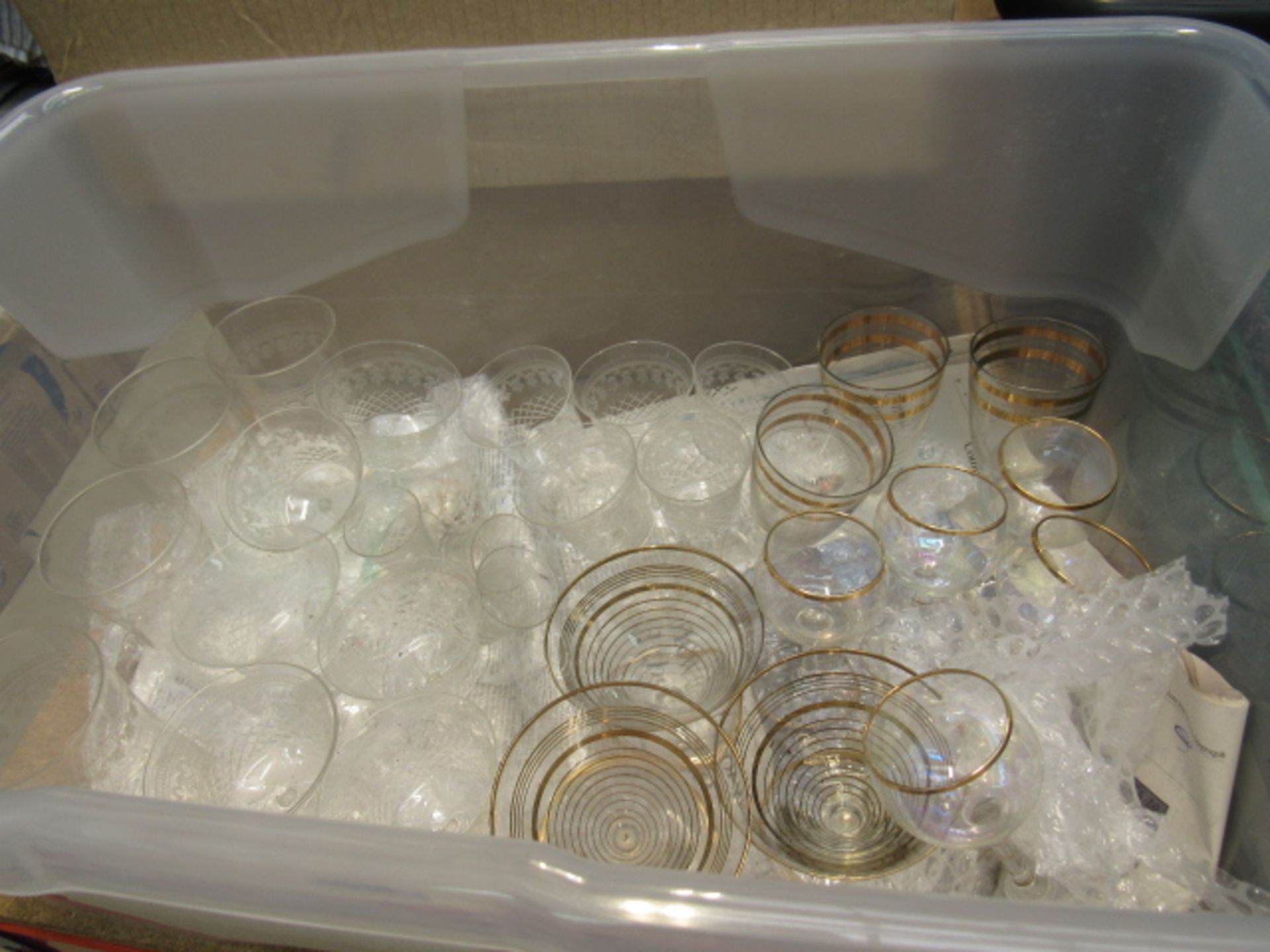 3 boxes containing a large quantity of crystal glasses, bowls and sherry glasses - Image 2 of 2