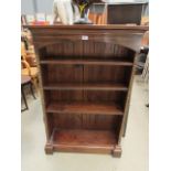 Stained pine open fronted bookcase