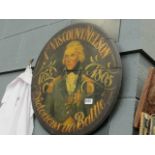 A Viscount Nelson modern painted wall hanging