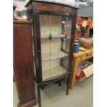 Edwardian bow fronted china cabinet on raised supports