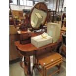 Ornate dressing table with mirror and integral drawers