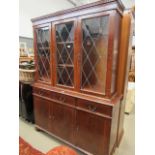 Reproduction mahogany glazed wall unit