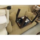 Brown fabric 2 seater sofa