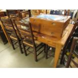 Stained pine kitchen table