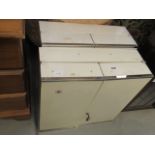 Two steel 2 door medical cabinets