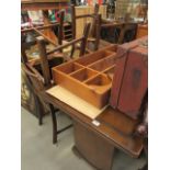 Set of 4 brown leather backed dining chairs with table