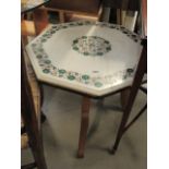 Marble top octagonal occasional table