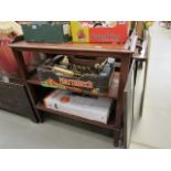 Mahogany three shelf butlers serving table