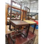 Leather back kitchen chair and a single chair in dark wood