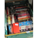 A box containing DVD's