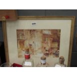 A framed and glazed William Russell Flint print, of a pheasant girl with paddle