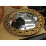 Guilt frame circular convex mirror