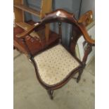 Edwardian upholstered corner chair
