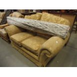 Yellow fabric 2 seater sofa