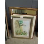 A quantity of prints, to include: still life with fruit, foliage and sparrows, coach in cityscape,