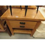 2 drawer oak storage unit