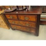 Walnut fronted chest of 2 over 2 drawers