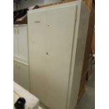 Cream painted double-door 1950's wardbrobe