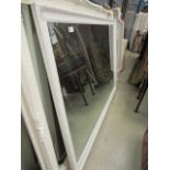 (9) Large rectangular mirror in white painted frame