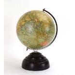 A Geographia 8 inch Terrestrial Globe on a bakelite base