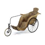 A late Victorian wicker and metalwork 'bath' chair by Carters of London