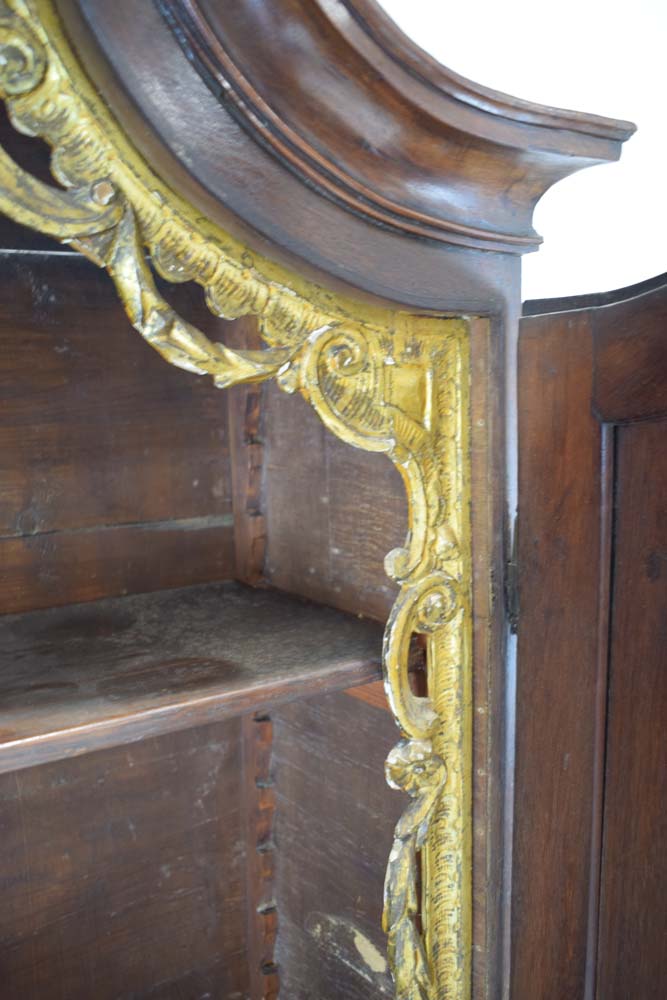 A Dutch oak cupboard, the two panelled doors enclosing gilt fretwork interior, - Image 9 of 11