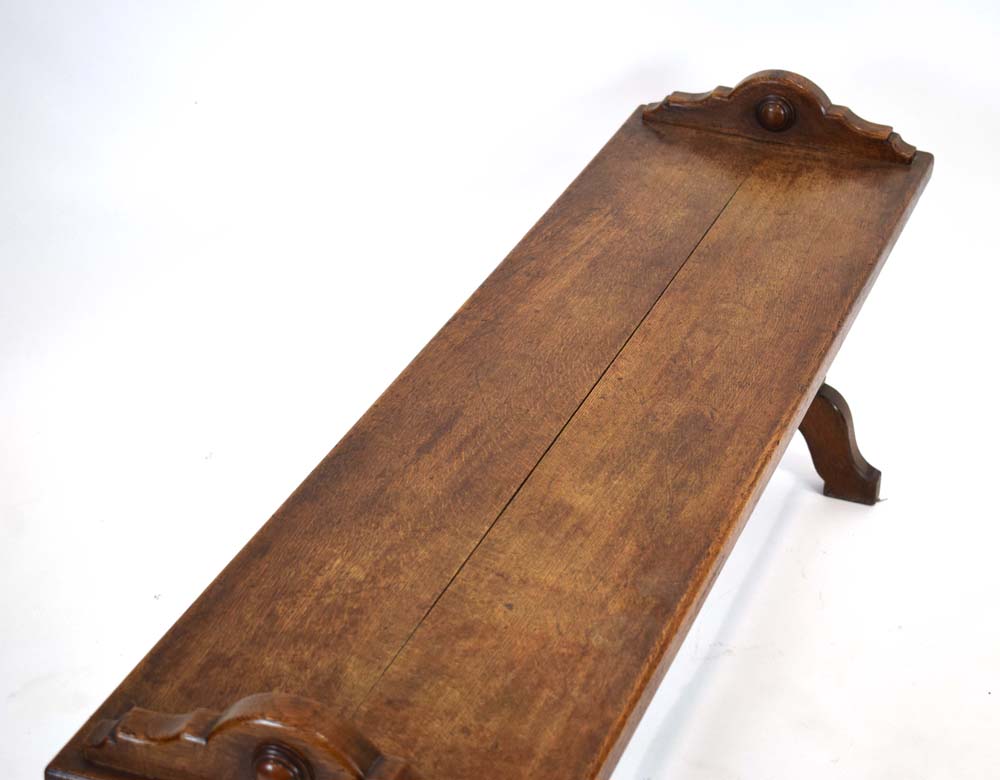 A Victorian Gothic Revival oak window seat or bench, l. - Image 3 of 5