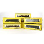 Seven Trix Twin OO gauge coaches, various livery,