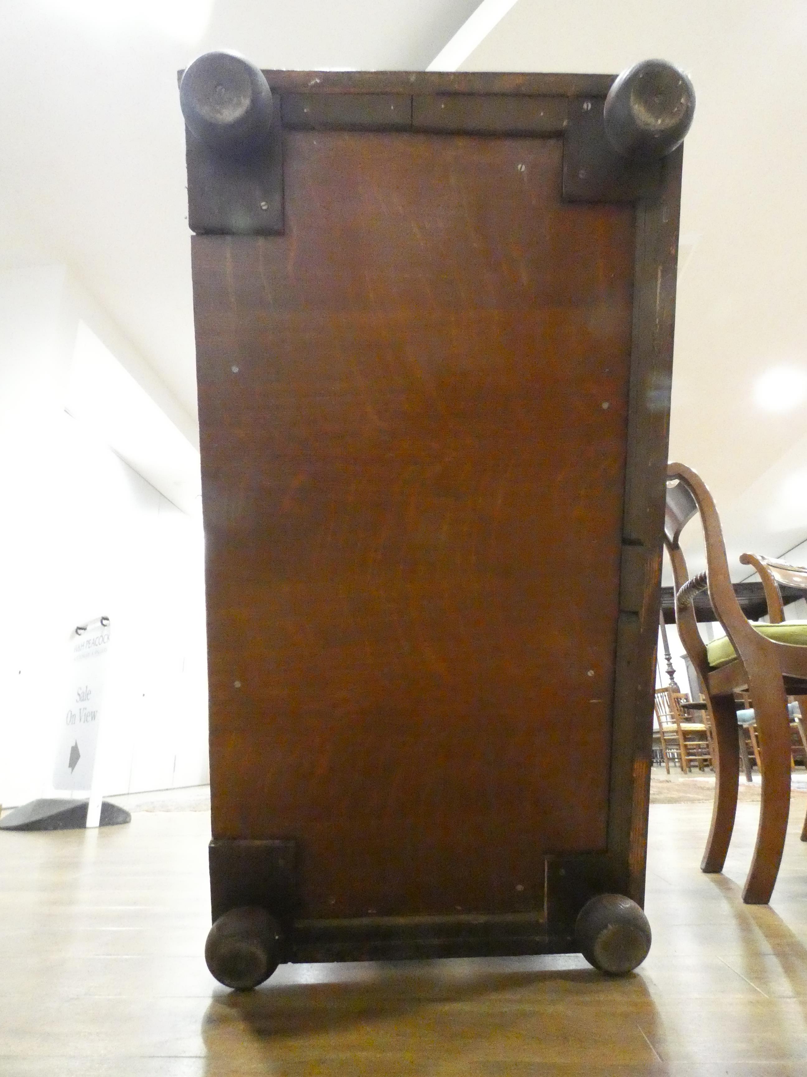 A Georgian walnut and feather crossbanded chest of three short over three long drawers on later bun - Image 27 of 27