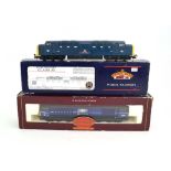 Three OO gauge diesel engines: Bachmann Branch-Line 32-527 Class 55 Deltic Crepello, BR blue,