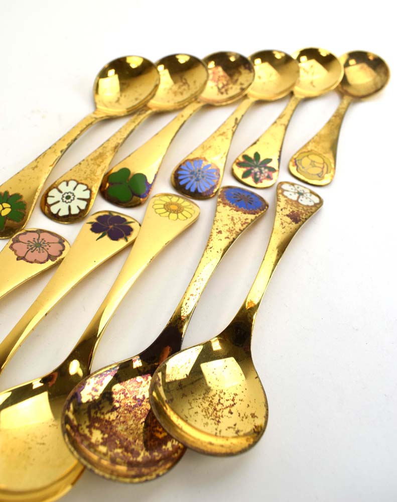 A set of twelve silver gilt and enamelled Christmas spoons, - Image 7 of 8