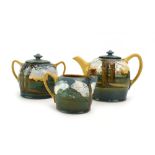 A Royal Doulton three piece tea service,