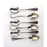 A set of six George III silver old English pattern teaspoons, maker IL, London 1817, 1.