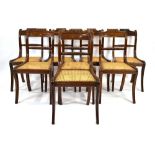 A set of eight Regency-type mahogany dining chairs,