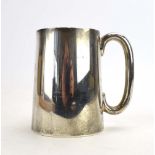 An early 20th century silver tankard of plain tapered form, Elkington & Co., Birmingham 1924, h.