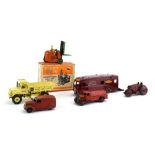 A mixed group of playworn commercial models, mostly Dinky,