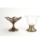 An early 20th century miniature pierced silver tazza, SB&S Ltd., Birmingham 1928, h.