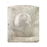 A concrete stone engraved with 'George VI, Crowned 12 May 1937', the reverse with Edward,