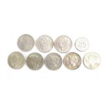 Eight American silver Liberty dollars, 1888, 1889, 1903, 1921-1925,