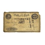 Mold Bank, Flintshire, North Wales, an 1818 five pound note, No.