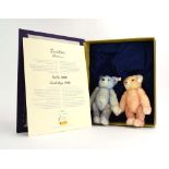 A pair of Steiff limited edition Hello 2000 Good-Bye 1999 bears,