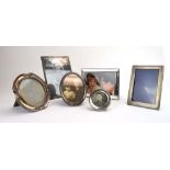 Six early 20th century and later silver mounted photograph frames, max h. 20.