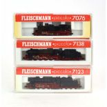 Three Fleischmann N gauge Picolo electric engines: 7076 tank loco,