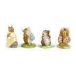 Four Beswick Beatrix Potter figures: Chippy Hackee, Timmy Willie,