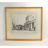 Stanley Orchart (1920-2005), Bedford Modern School, signed and dated '72, pen and ink,