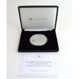 A Jubilee Mint 2019 Una & the Lion silver proof diamond set 5 oz coin,