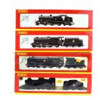 Four Hornby OO gauge engines: R2202 BR 2-8-0 Class 2800 loco and tender,