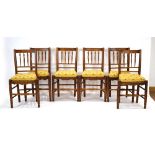 A set of six 18th century ash and elm Provincial dining chairs